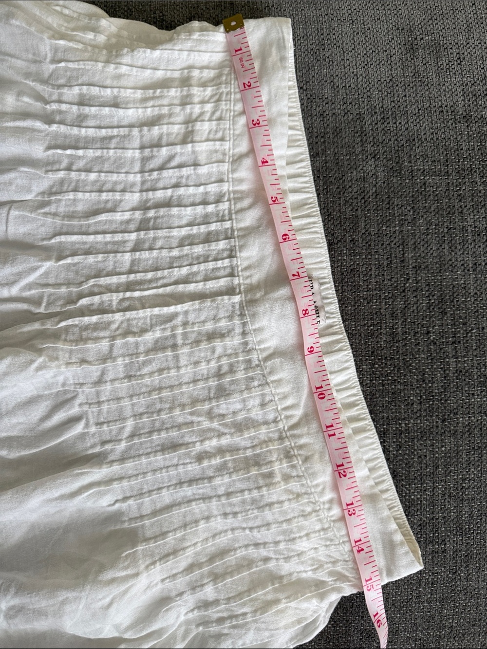 CottageCore White Smocked Waist A-Line Skirt - Picture 4 of 5